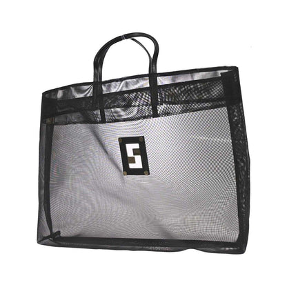 Fendi Vintage FF Mesh, Black, Nylon, Tote Bag