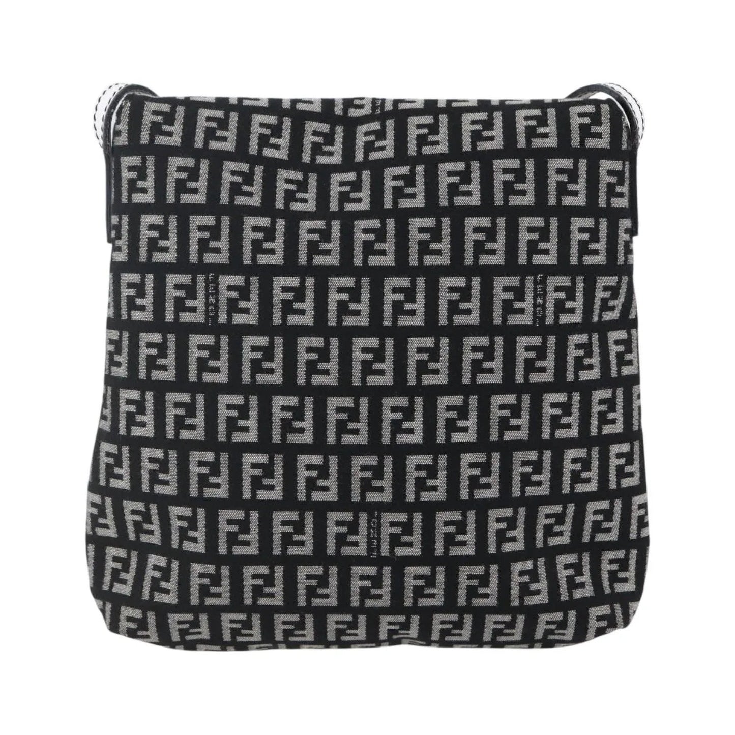 Fendi Vintage Flap Zucchino Canvas, Black, Canvas, Shoulder Bag