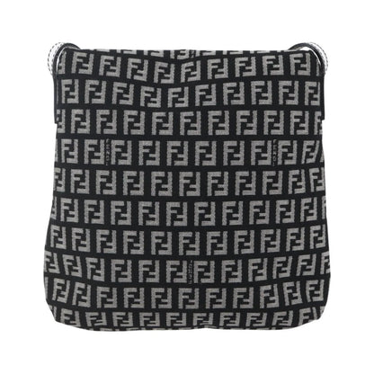 Fendi Vintage Flap Zucchino Canvas, Black, Canvas, Shoulder Bag
