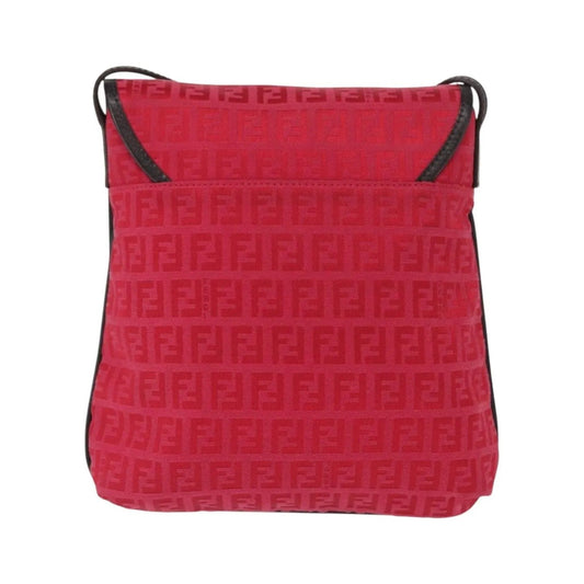 Fendi Vintage Flap Zucchino Canvas, Red, Canvas, Shoulder Bag
