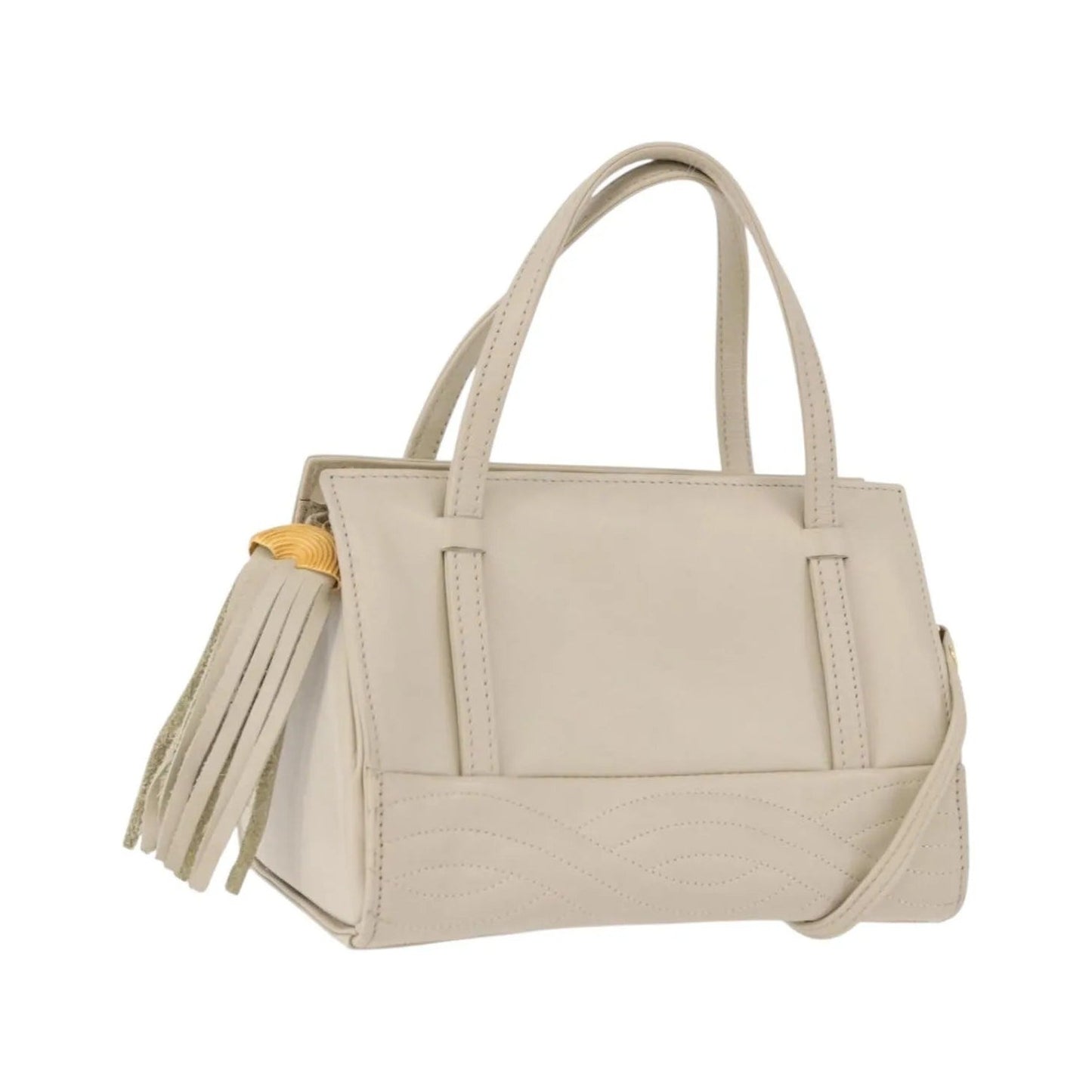Fendi Vintage Handbag Leather, Beige, Leather, Handbag