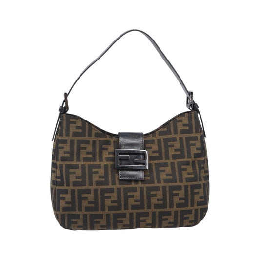 Fendi Vintage Pocket Zucca Canvas, Brown, Canvas, Shoulder Bag