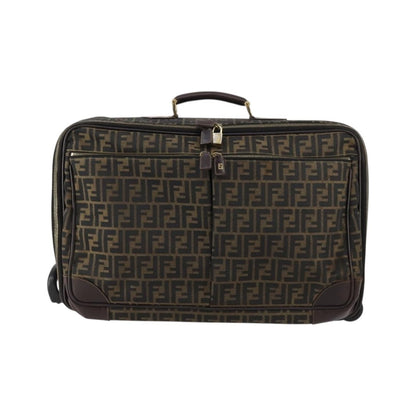 Fendi Vintage Rolling Suitcase Zucca Canvas, Brown, Canvas, Travel Bag