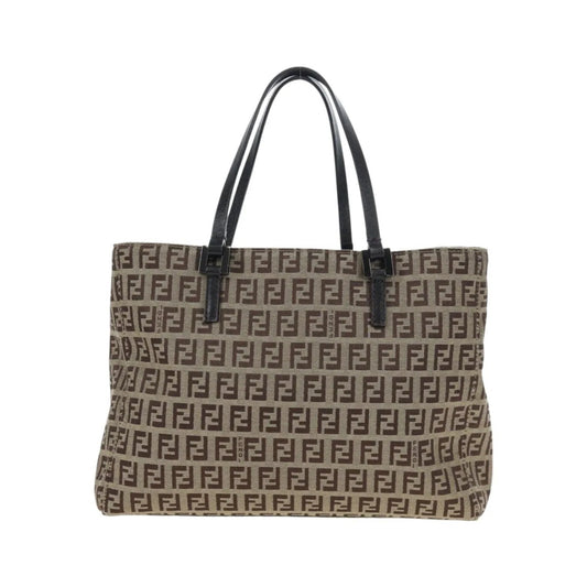 Fendi Vintage Shopping Tote Zucchino Canvas, Beige, Canvas, Shoulder Bag