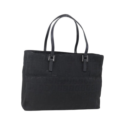 Fendi Vintage Shopping Zucchino Canvas, Black, Canvas, Tote Bag