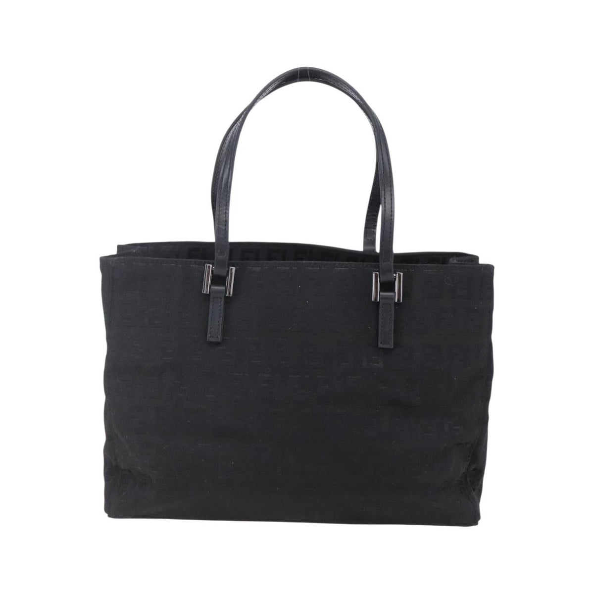 Fendi Vintage Shopping Zucchino Canvas, Black, Canvas, Tote Bag
