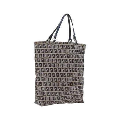 Fendi Vintage Shopping Zucchino Canvas, Navy, Canvas, Tote Bag