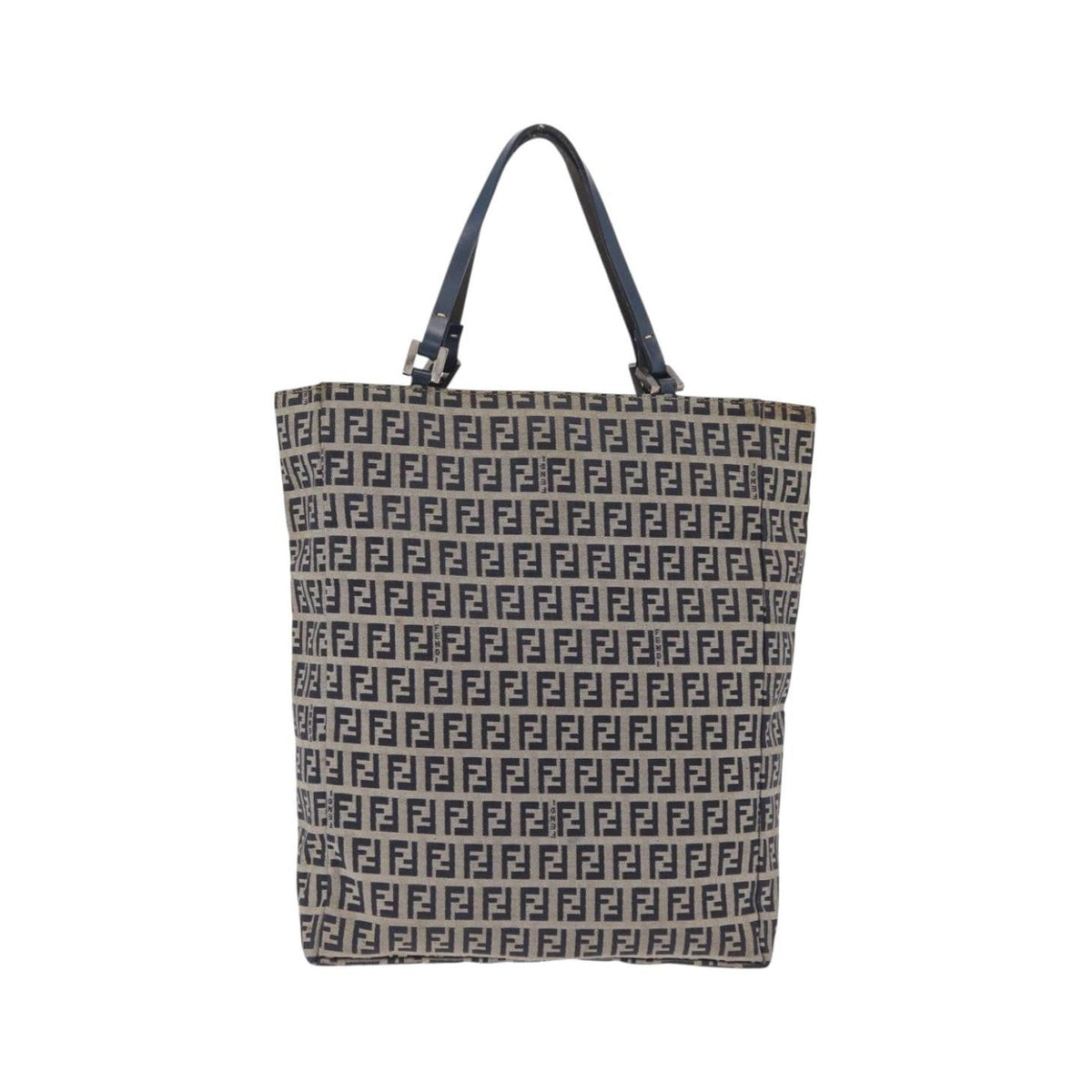 Fendi Vintage Shopping Zucchino Canvas, Navy, Canvas, Tote Bag