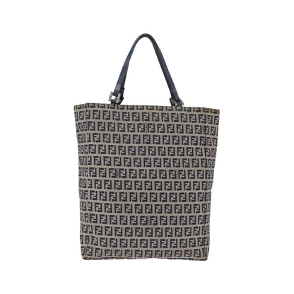 Fendi Vintage Shopping Zucchino Canvas, Navy, Canvas, Tote Bag