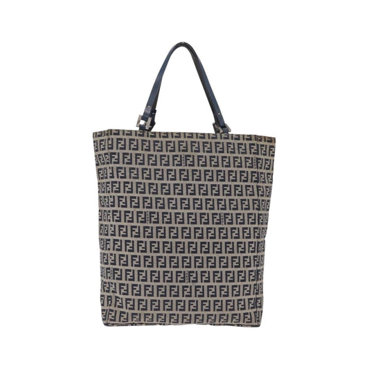 Fendi Vintage Shopping Zucchino Canvas, Navy, Canvas, Tote Bag