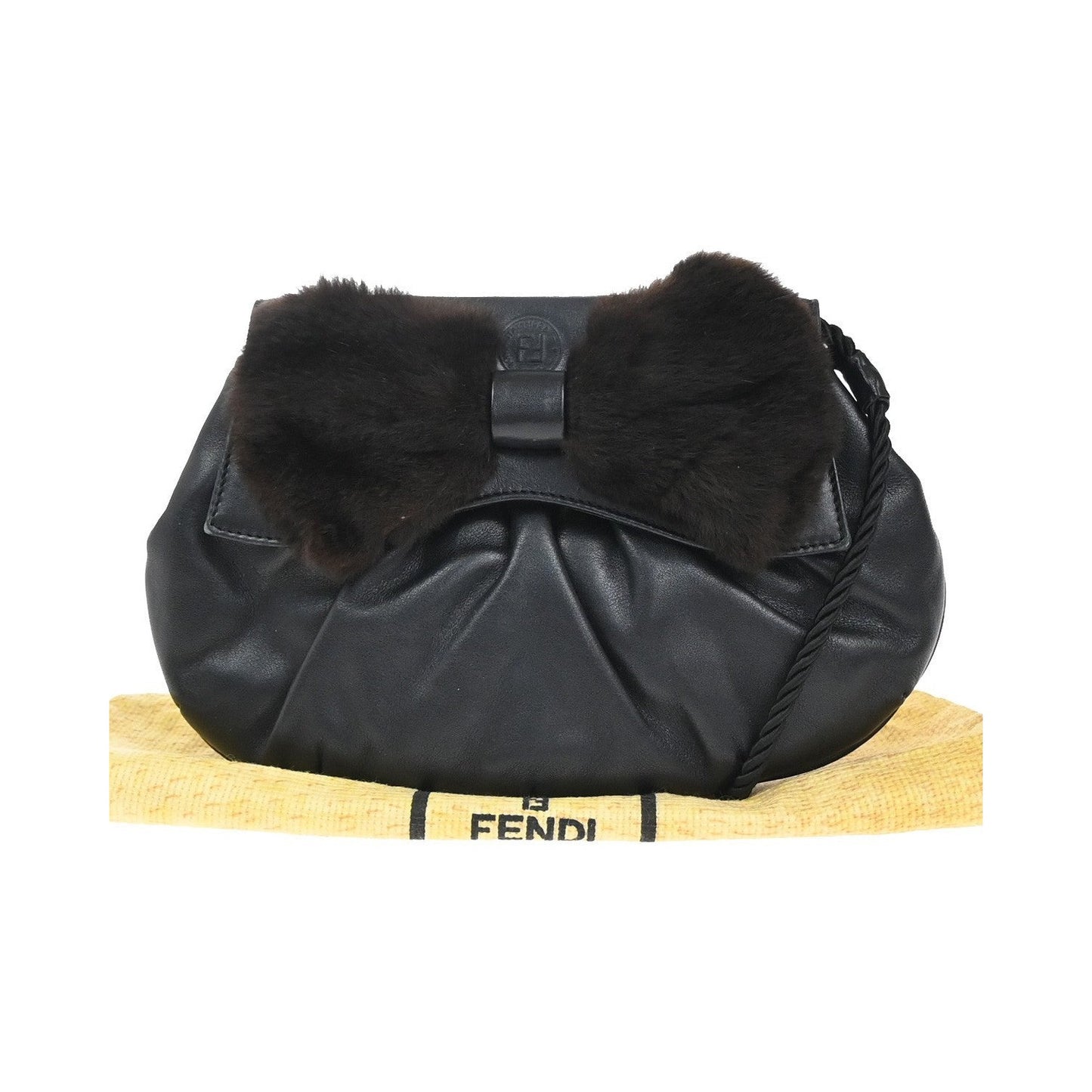 Fendi Vintage shoulderbag Leather, Black, Leather, Shoulder Bag