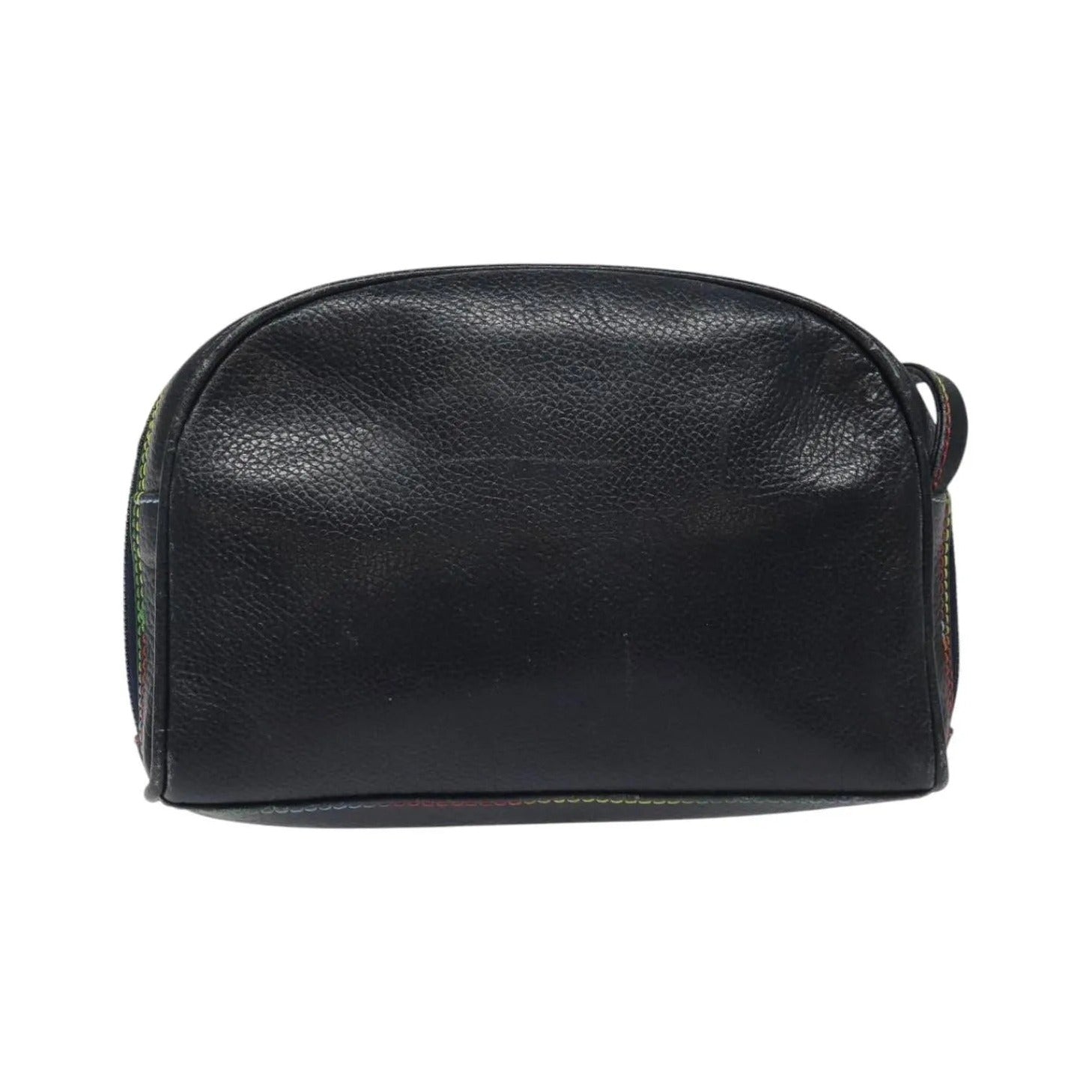 Fendi Vintage Zip Leather, Navy, Leather, Shoulder Bag