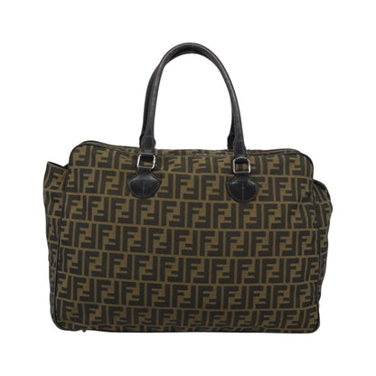 Fendi Vintage Zip Tote Zucca Canvas, Khaki, Canvas, Tote Bag