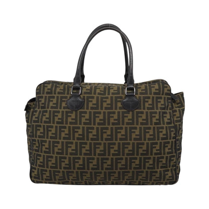 Fendi Vintage Zip Tote Zucca Canvas, Khaki, Canvas, Tote Bag