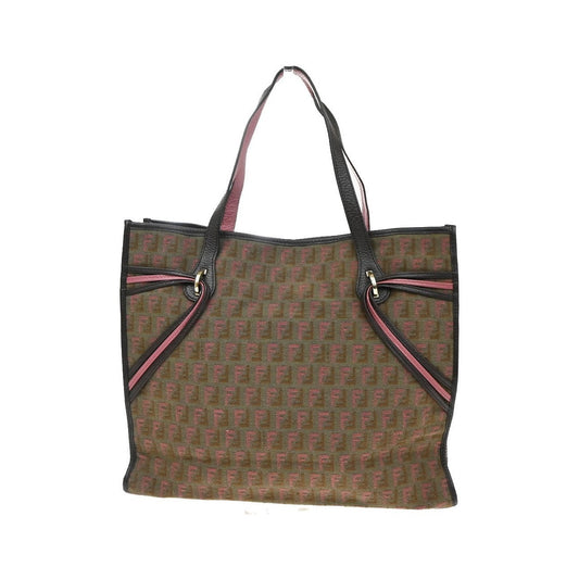 Fendi Vintage Zucchino Canvas, Brown, Canvas, Tote Bag