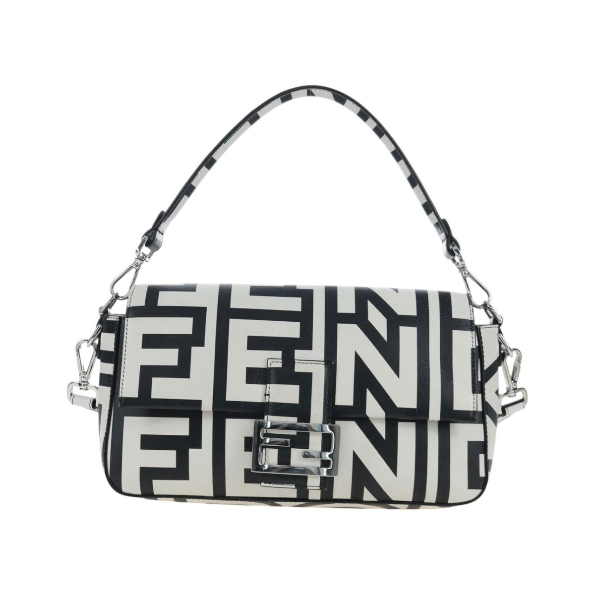 Fendi x Marc Jacobs Baguette NM Printed Leather, Black, Leather, Handbag