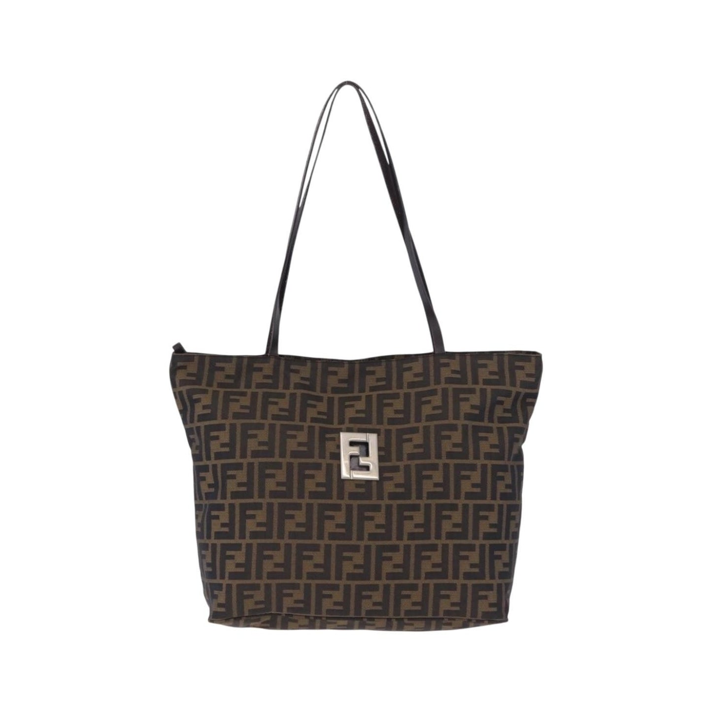 Fendi Zucca Canvas, Brown, Canvas, Tote Bag