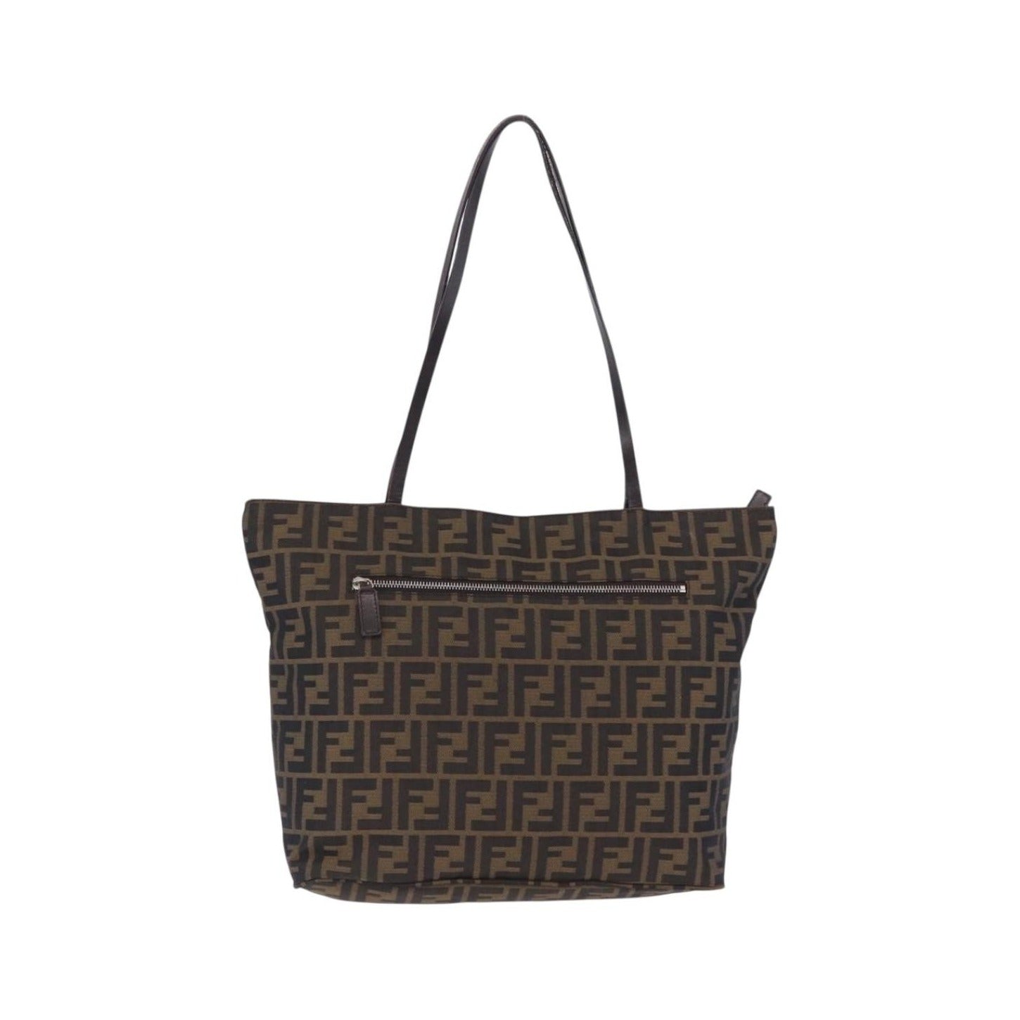 Fendi Zucca Canvas, Brown, Canvas, Tote Bag