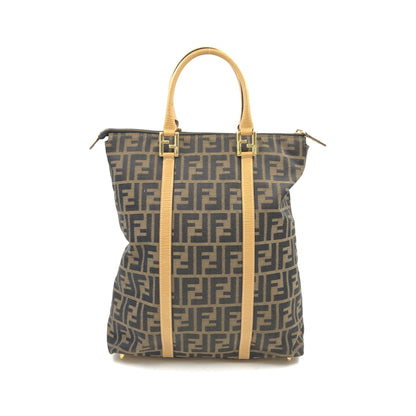 Fendi Zucca Tote Canvas, Brown, Canvas, Handbag