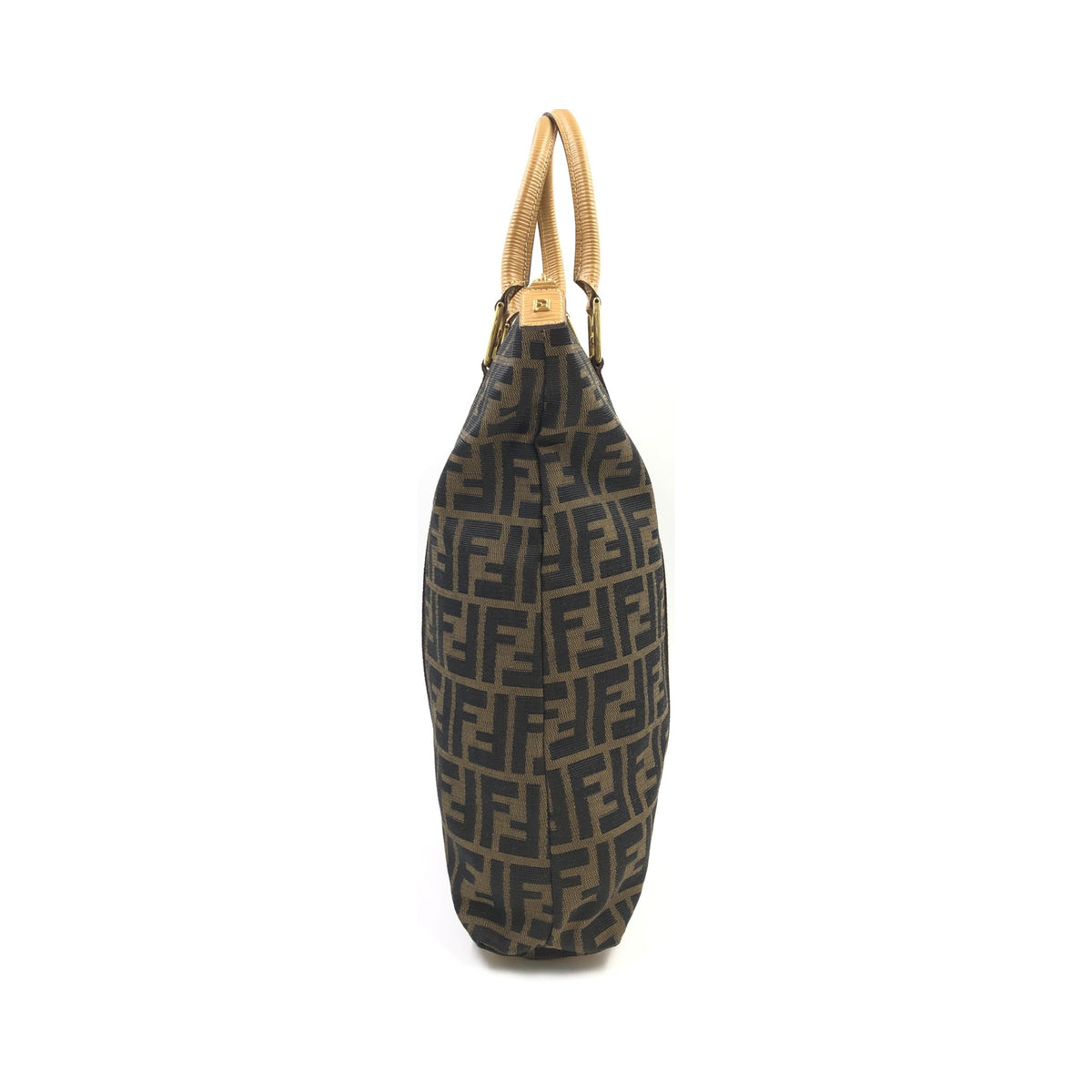 Fendi Zucca Tote Canvas, Brown, Canvas, Handbag