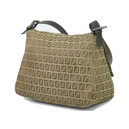 Fendi Zucchino Canvas Mamma Baguette Canvas, Brown, Canvas, Shoulder Bag