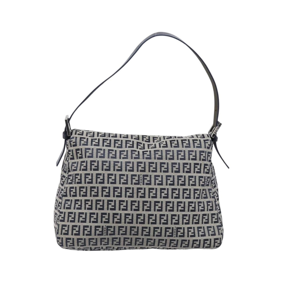 Fendi Zucchino Canvas Mamma Baguette Canvas, Navy, Canvas, Shoulder Bag