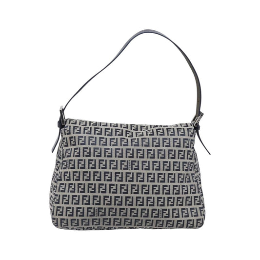 Fendi Zucchino Canvas Mamma Baguette Canvas, Navy, Canvas, Shoulder Bag