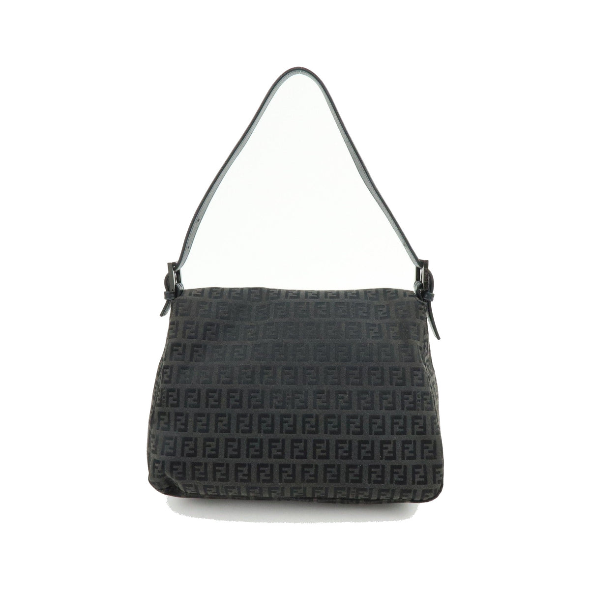 Fendi Zucchino Canvas Mamma Baguette Canvas, Black, Canvas, Shoulder Bag