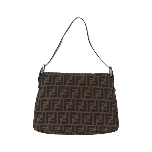 Fendi Zucchino Mamma Baguette Canvas, Brown, Canvas, Shoulder Bag