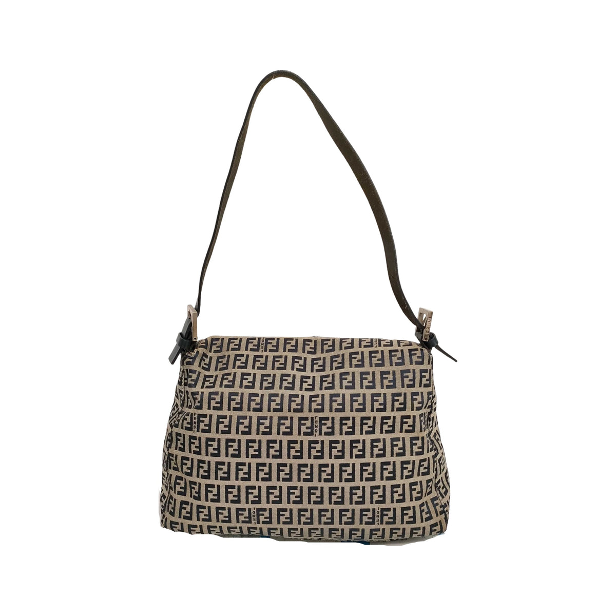 Fendi Zucchino Mamma Baguette Canvas, Beige, Canvas, Shoulder Bag
