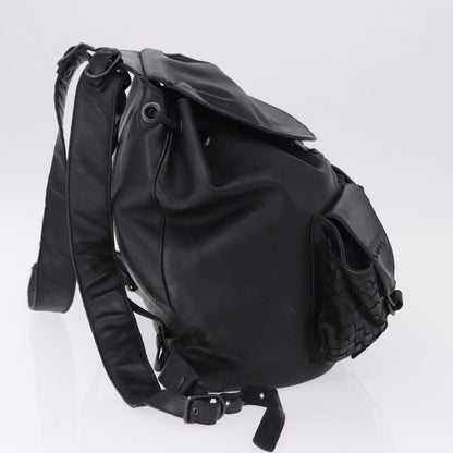 Bottega Veneta Intrecciato Leather, Black, Leather, Backpack