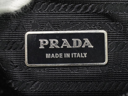 Prada Zip Buckle Messenger Tessuto, Black, Nylon, Shoulder Bag