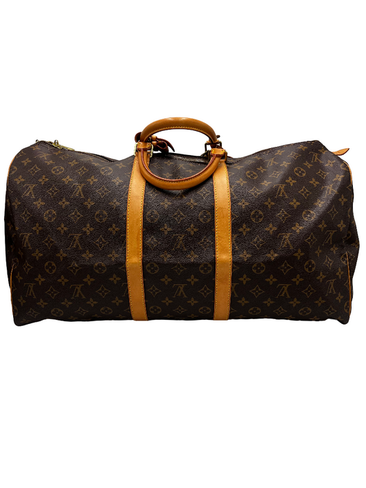 Louis Vuitton Keepall Bag Monogram Canvas, Brown, Canvas, Travel Bag