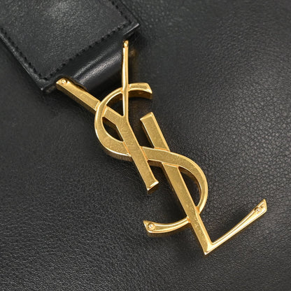Saint Laurent Monogram Cabas Leather, Black, Calfskin, Tote Bag