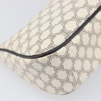 Celine Triomphe Macadam Zip Shoulder Bag Canvas, White, PVC, Clutch