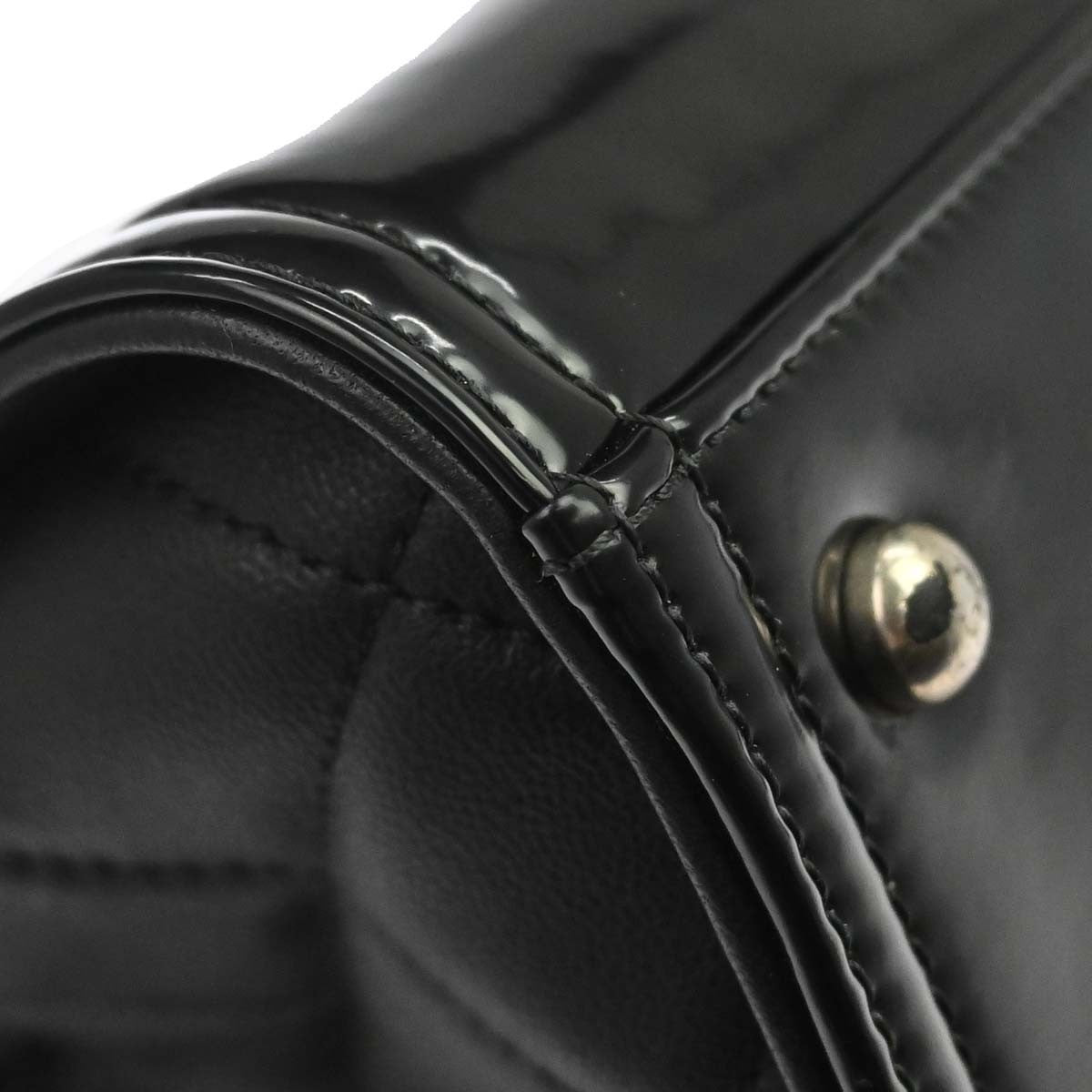 Chanel Lipstick Open Tote Patent Vinyl, Black, Patent Leather, Tote Bag