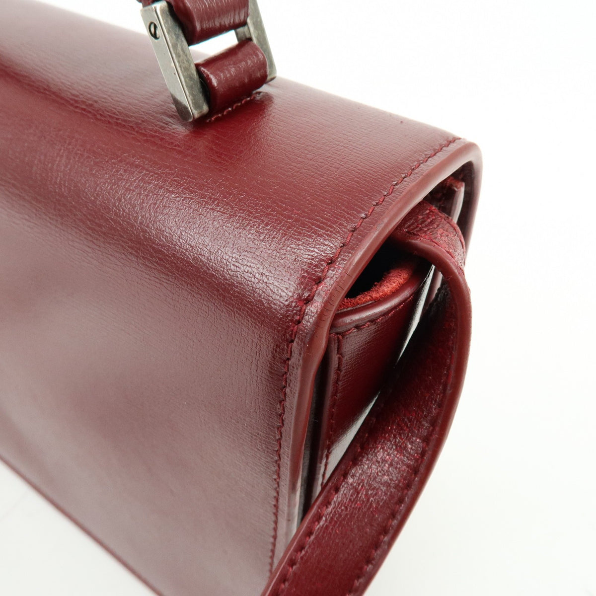 Saint Laurent Bellechasse Satchel Leather, Red, Leather, Handbag