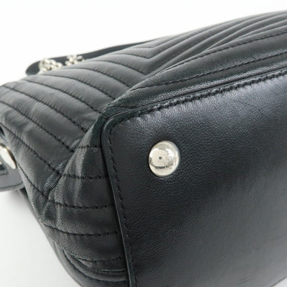 Fendi DotCom Click Quilted Leather, Black, Leather, Shoulder Bag