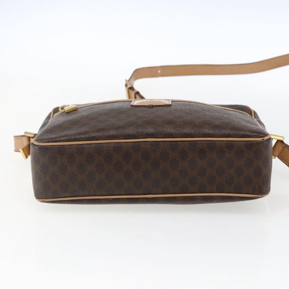 Celine Vintage Macadam Canvas and Leather, Brown, Canvas, Shoulder Bag