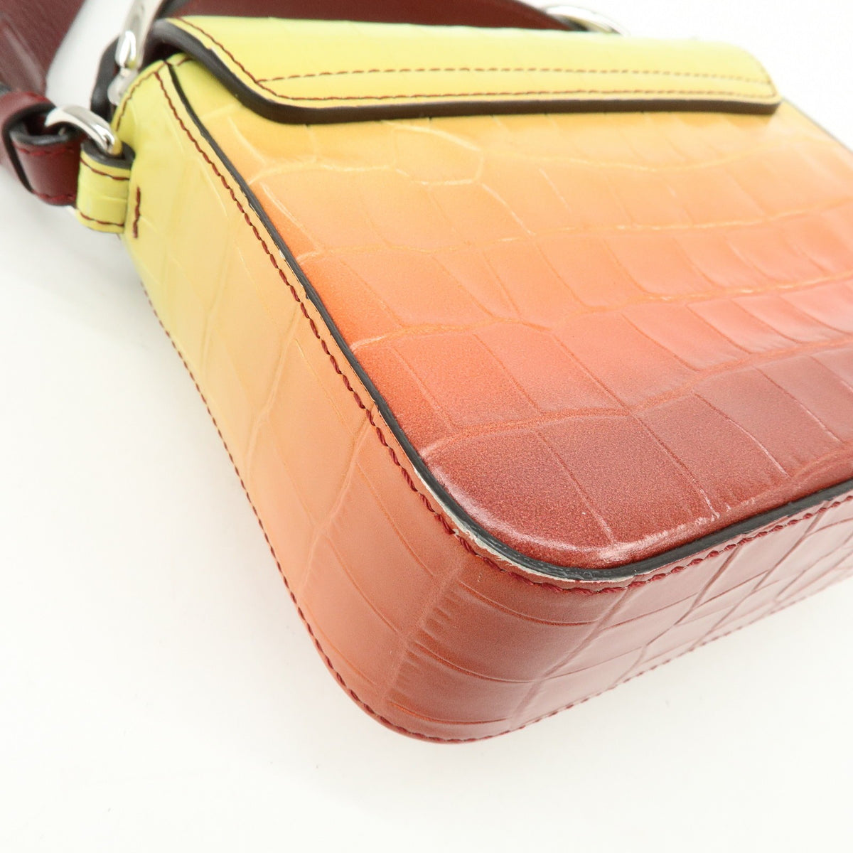 Chloe C Flap Crocodile Embossed Leather, Multicolour, Leather, Handbag