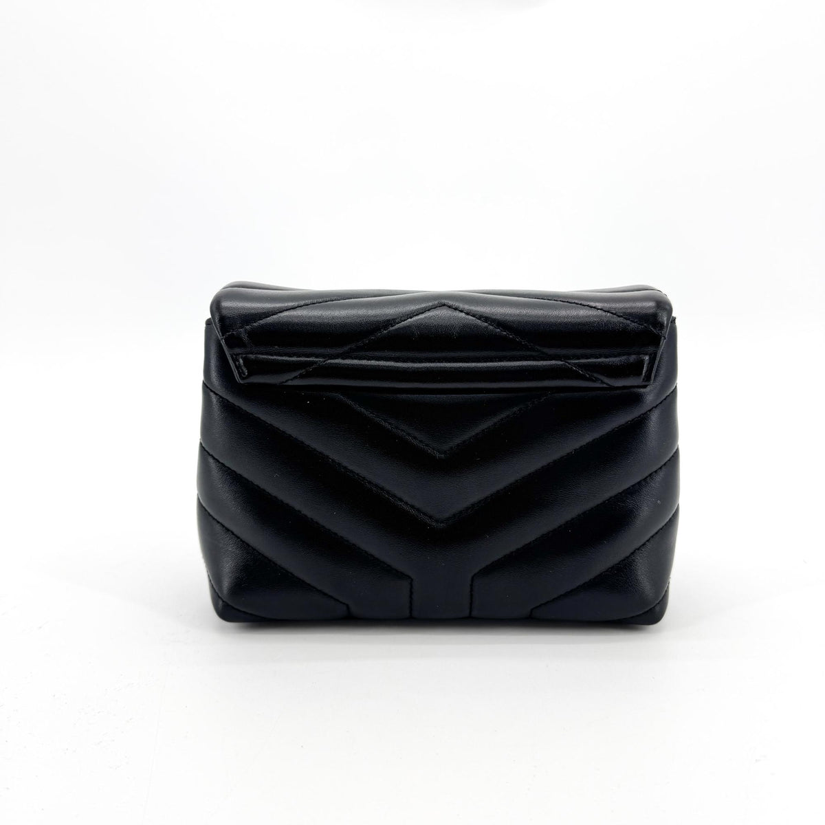 Saint Laurent Loulou Matelasse Chevron Leather, Black, Leather, Shoulder Bag