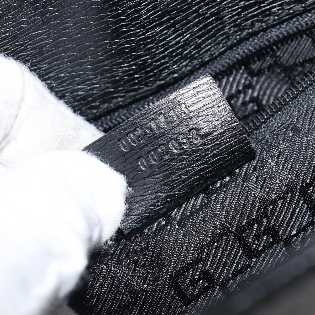 Gucci Vintage G logo Canvas, Black, Leather, Shoulder Bag