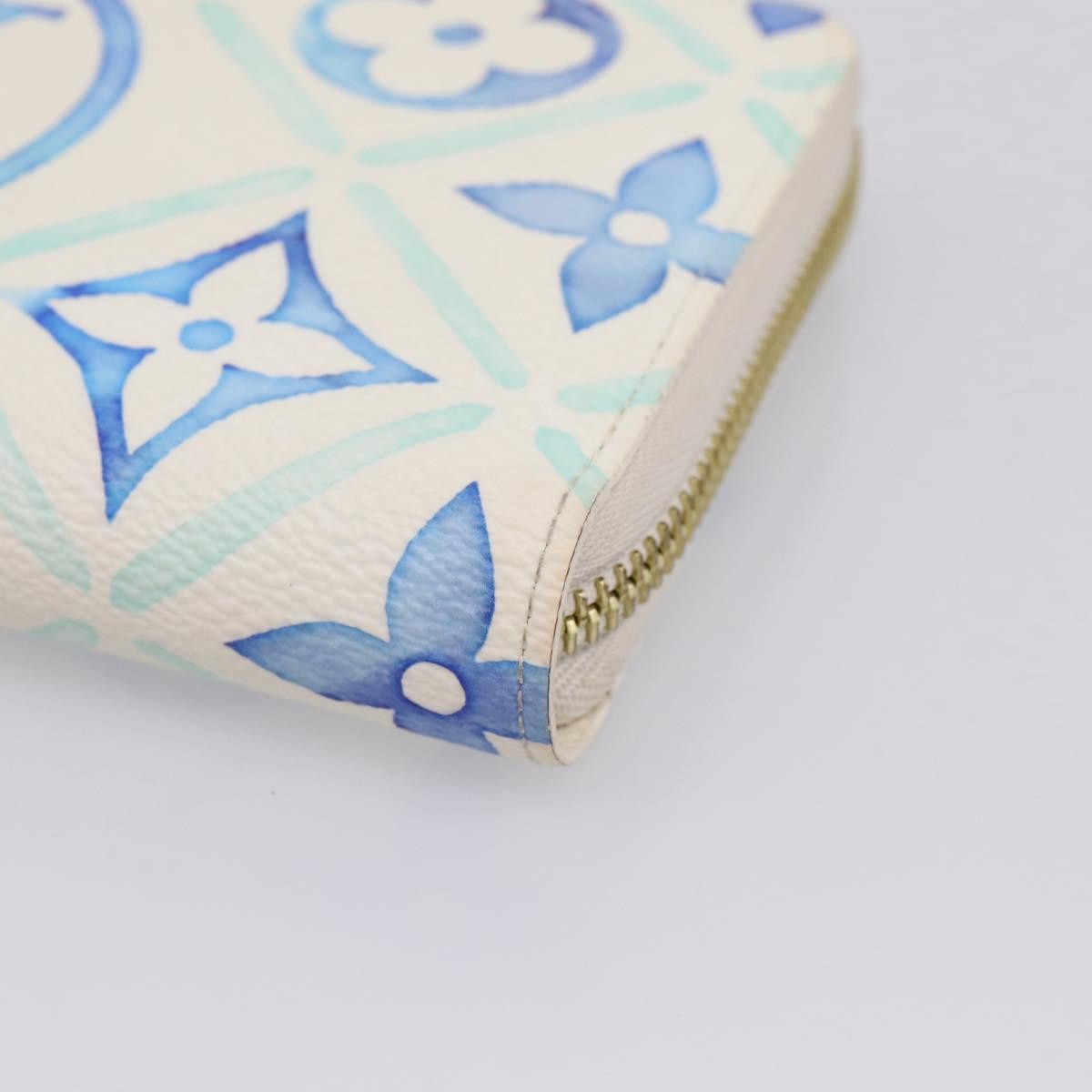 Louis Vuitton Zippy By The Pool Monogram Tile Canvas, Blue, Canvas, Wallet