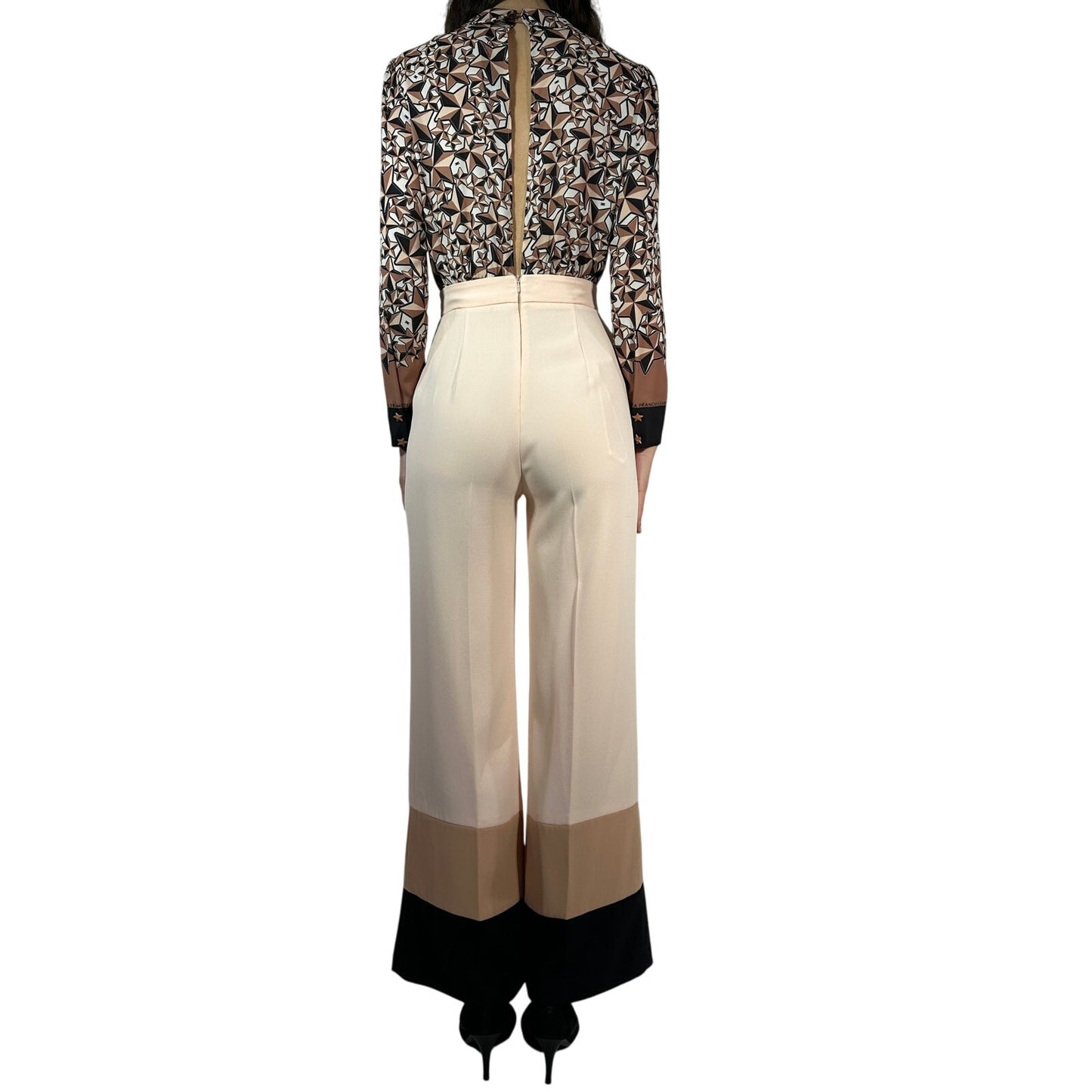 ELISABETTA FRANCHI Wide Leg Flared Jumpsuit