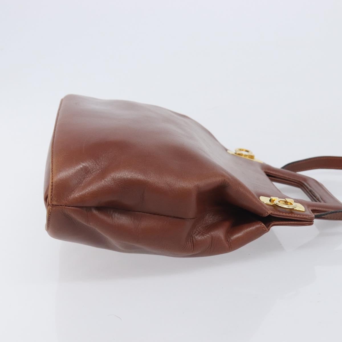 Salvatore Ferragamo Wanda Leather, Brown, Leather, Handbag