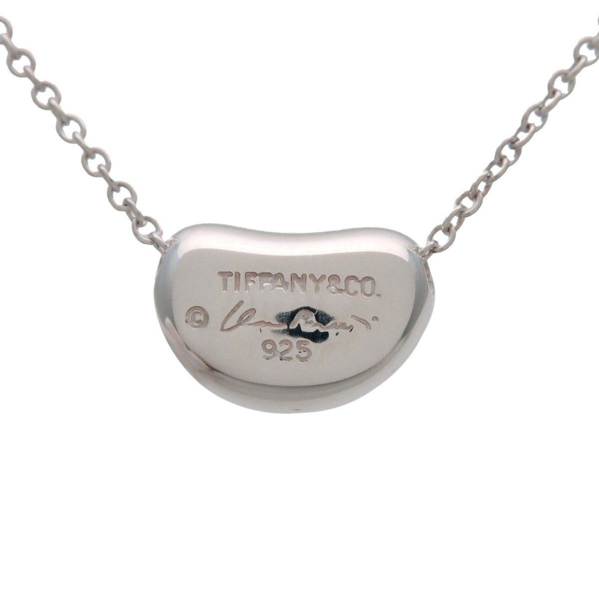 Tiffany & Co. Elsa Peretti Bean Pendant Sterling Silver, Silver, Silver, Necklace