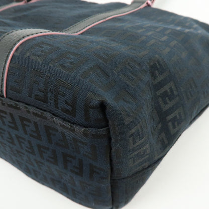 Fendi Superstar Zucchino Canvas, Black, Canvas, Tote Bag