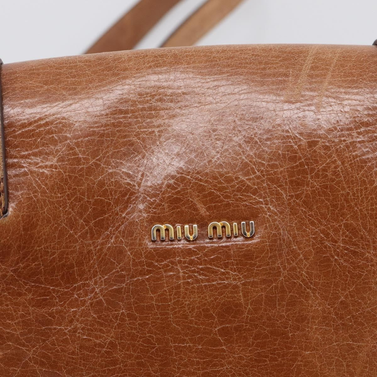 Miu Miu Shoulder Leather, Brown, Leather, Shoulder Bag