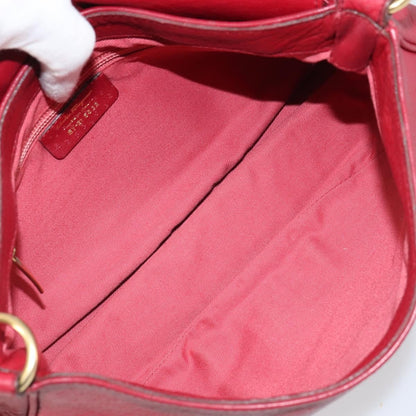 Salvatore Ferragamo Gancini Leather, Red, Leather, Shoulder Bag