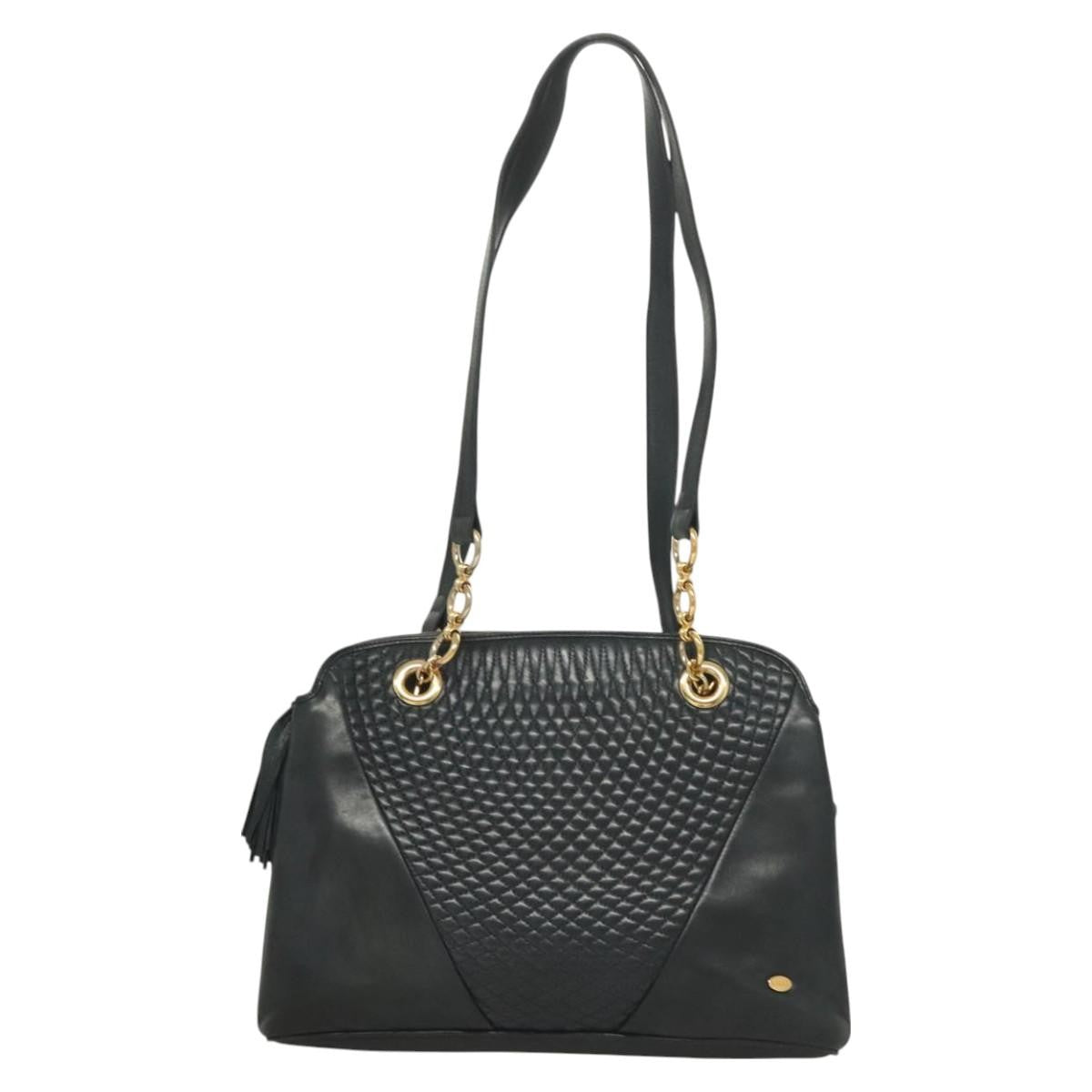 Bally Vintage Quilted leather, Black, Leather, Handbag